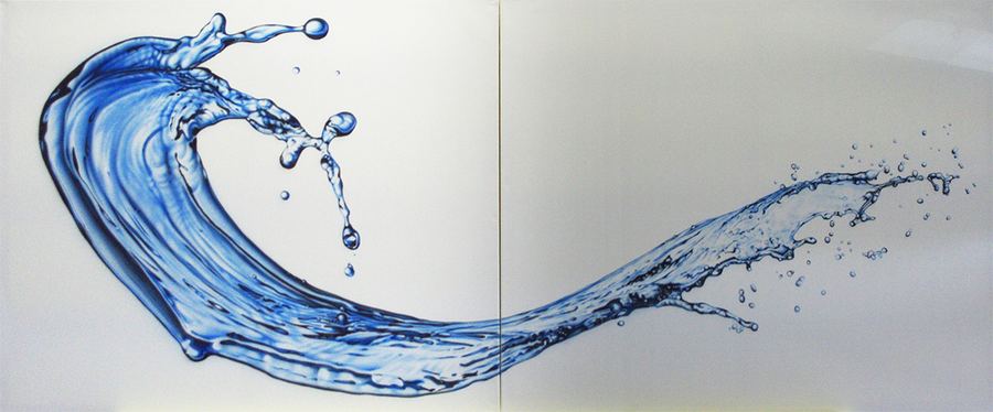 Airbrush-Malerei: Wasserwelle, fotorealistisch