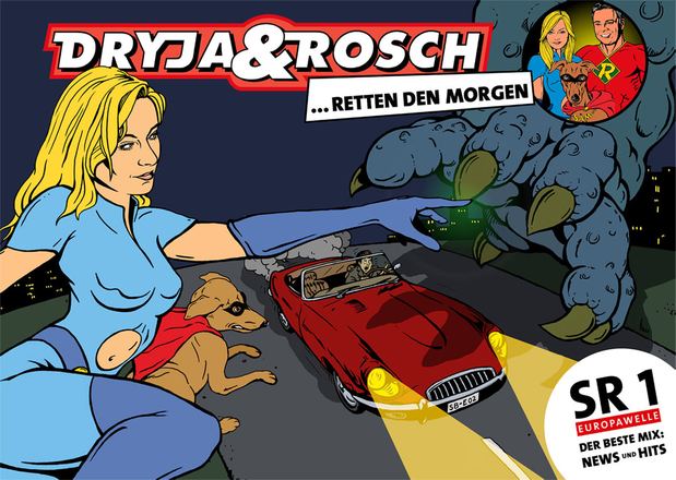Illustration für SR 1: „Dryja & Rosch retten den Morgen“, Comic-Stil