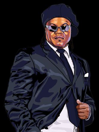 Illustration: Musiker im Anzug mit Sonnenbrille, Serie „James Dark“