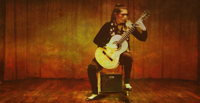 Illustration: Gitarrist auf der Bühne, für music&sales