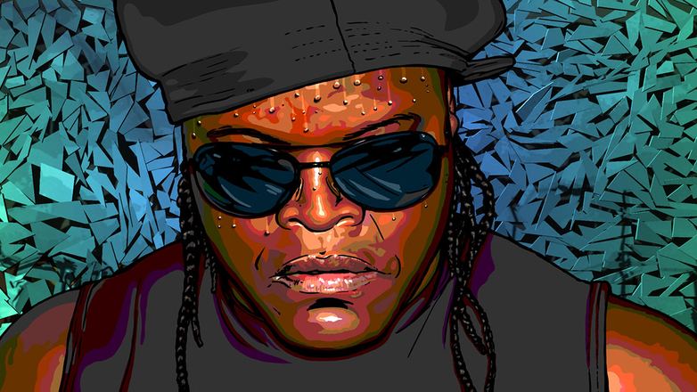 Illustration: Mann mit Sonnenbrille, Serie „James Dark“