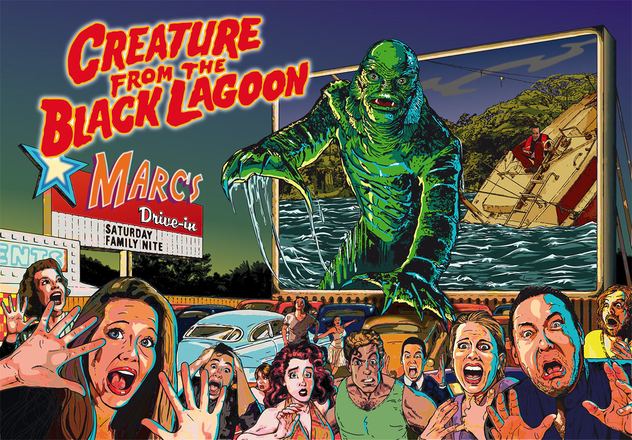 Flipper-Backglass-Design: Creature from the Black Lagoon