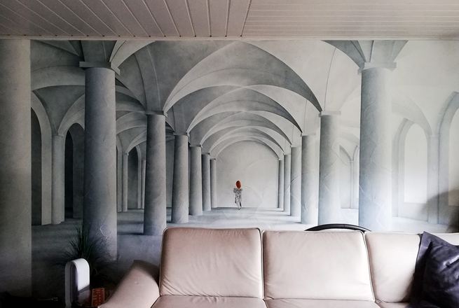 Illusionsmalerei: Säulengang, Wohnzimmer