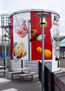 Airbrush, Graffiti auf Wassertank, Neunkirchen, Saarland